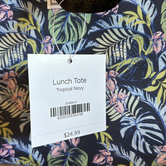NEW mia & tess Lunch Tote Tropical Navy • THE PAPER STORE • super cute print! - Picture 2 of 5